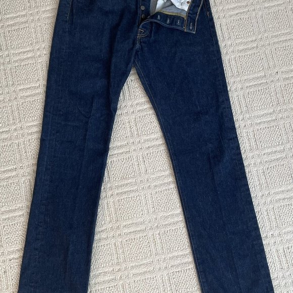 Levis 501 Men's Blue Jeans - Button Fly Straight Leg Denim - 34 X 36 Dark Wash - Picture 14 of 16